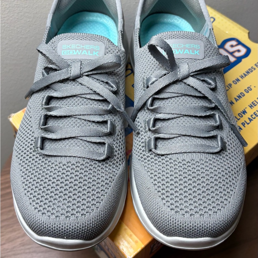 Skechers Go Walk Joy Capri Slip-Ins Gray Women’s 5.5 Hands Free Comfort Shoes - Picture 3 of 9